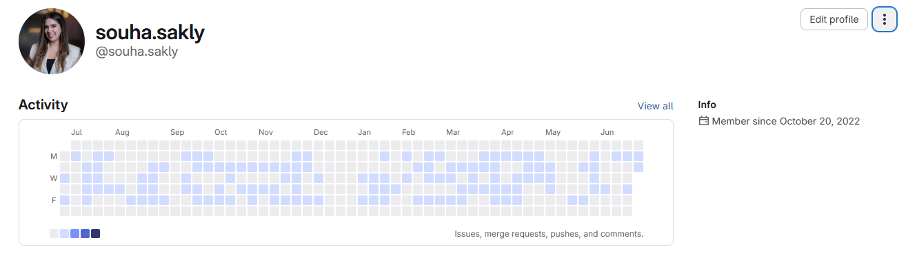 GitLab contribution activity graph